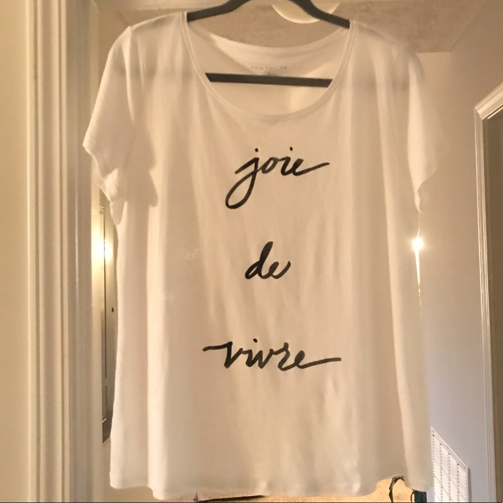 NWT Ann Taylor Factory Joie de Vivre Graphic Tee